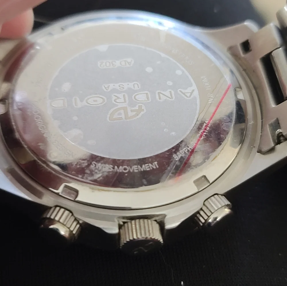 Android Quarts Men’s Stainless Steel Chronograph Watch, AD 302, New Open Box